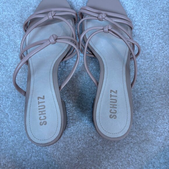 Schutz Princey Strappy Block Heel Slide Sandals Leather Size 9 - Picture 12 of 15